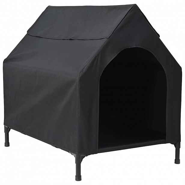 vidaXL Domeček pro domácí zvířata Černá 110 x 75 x 90 cm Ocel