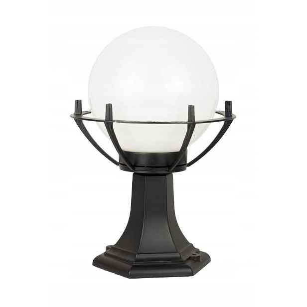 Zahradní stojací lampa koule 20 cm bílá nebo kouřová černá 39 cm Su-ma
