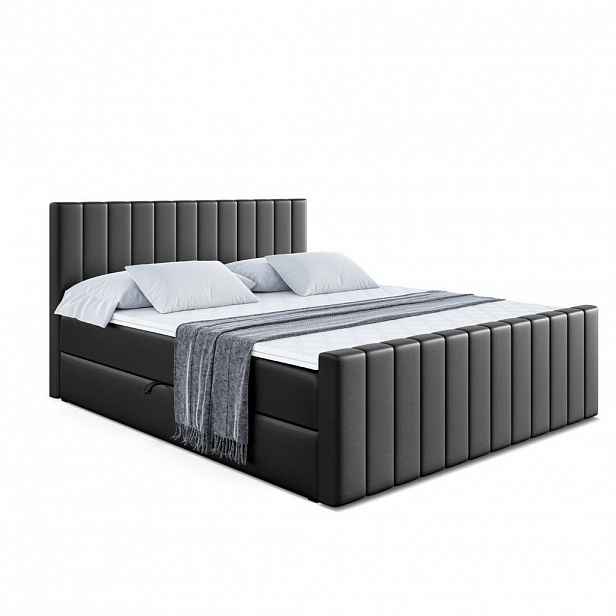 ALTDECOR AMERICKÁ postel EDITA-Z – 200 x 200 cm – H4 – vysoce lesklá černá