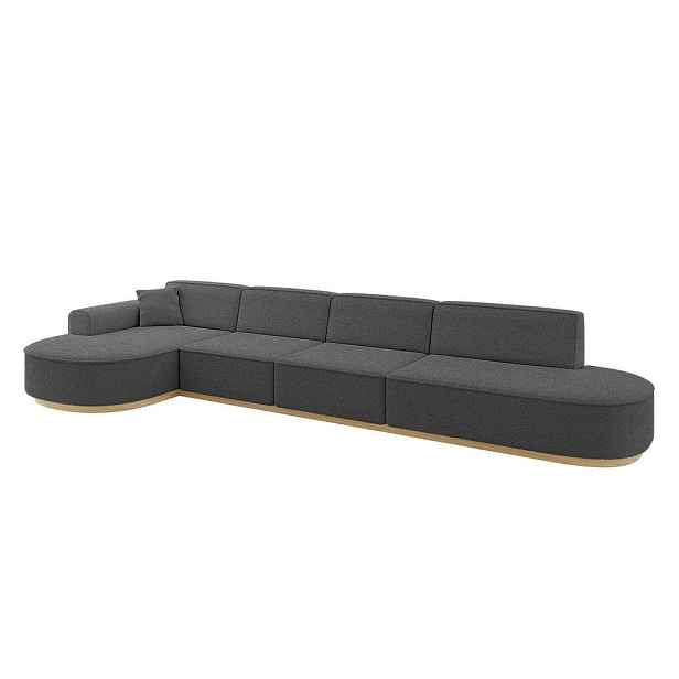 ALTDECOR ROHOVÁ SEDAČKA s otomanem, levá MARI-L3-v2 413x171x83 Šedá Buklé