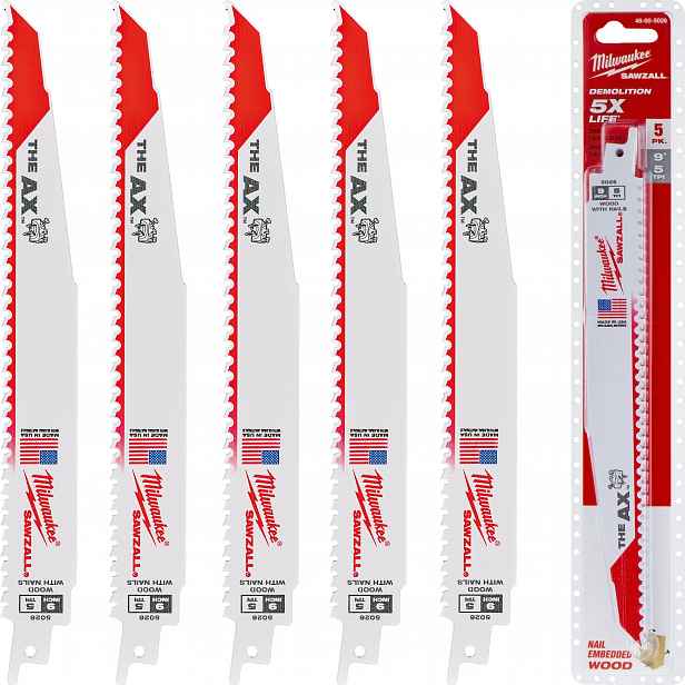 Pilové listy pro pilu ocasku na dřevo s hřebíky Milwaukee Ax 230 5ks