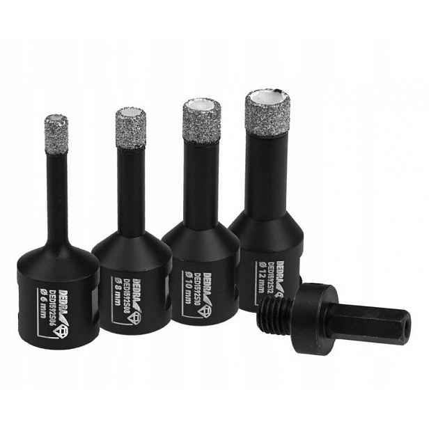 Sada Diamantových Korunek Vacuum Brazed 6,8,10,12 MM Adaptér