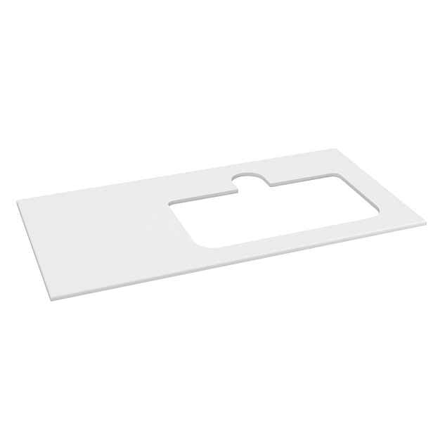 Sapho BRAHEA deska rockstone s otvorem 101x51,5cm (30+70cm), pravá, bílá mat