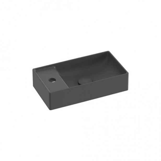 Umývátko Ravak Veda 40x22 cm antracit otvor pro baterii, bez přepadu XJX03240000