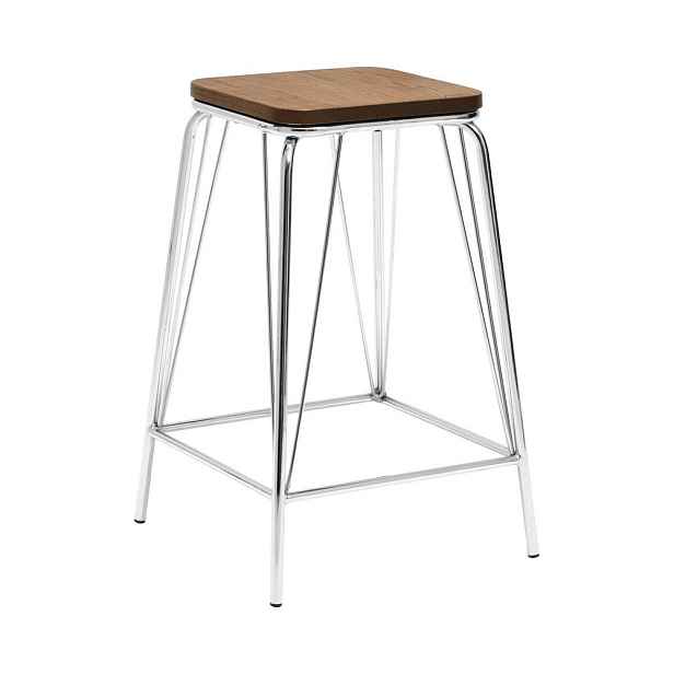 Stolička z jilmového dřeva ve stříbrné barvě/v přírodní barvě District – Premier Housewares