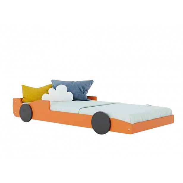 Benlemi Dětská auto postel ve tvaru formule SPEEDY Zvolte barvu: Oranžová - černá, Zvolte rozměr: 80x160 cm