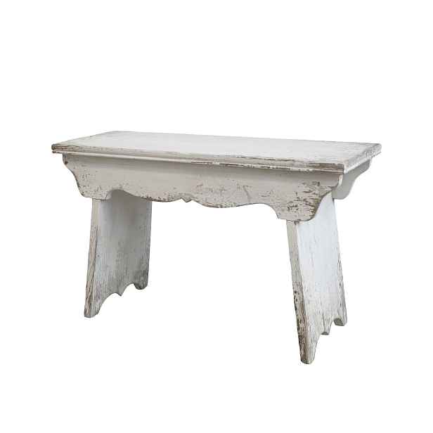 Bílá antik dřevěná stolička Old French - 80*38*48cm Chic Antique