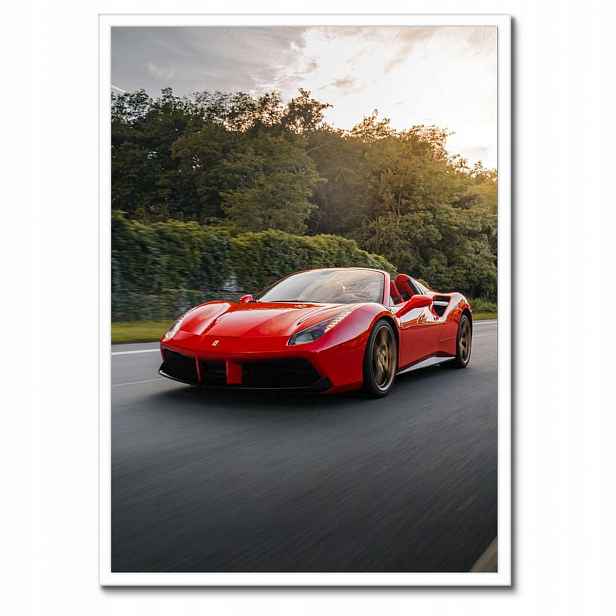 Plakáty v rámu 50x70 Červené Ferrari Cesta
