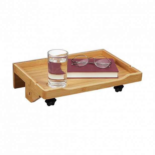 Relaxdays POLIČKA Přírodní bambus k posteli se svorkami 36x25,5 cm
