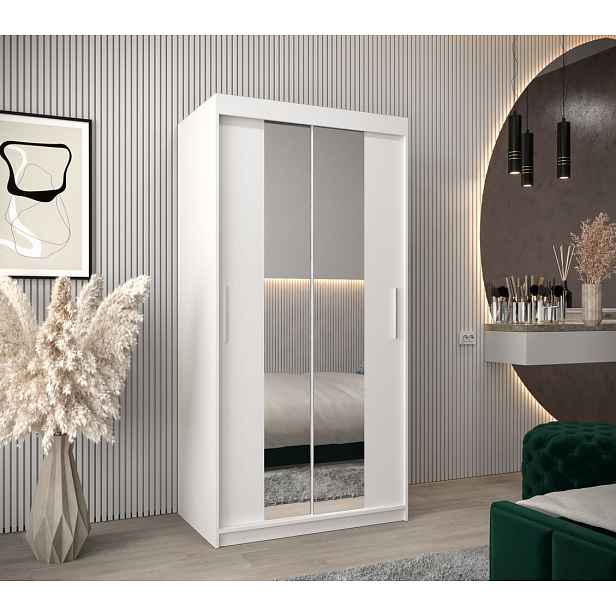 Skříň s posuvnými dveřmi v šířce 100 cm TIMEA 1 - bílá