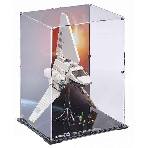 Vitrína s pozadím Blacked Brick pro Lego Star Wars 75302 Imperiální raketoplán
