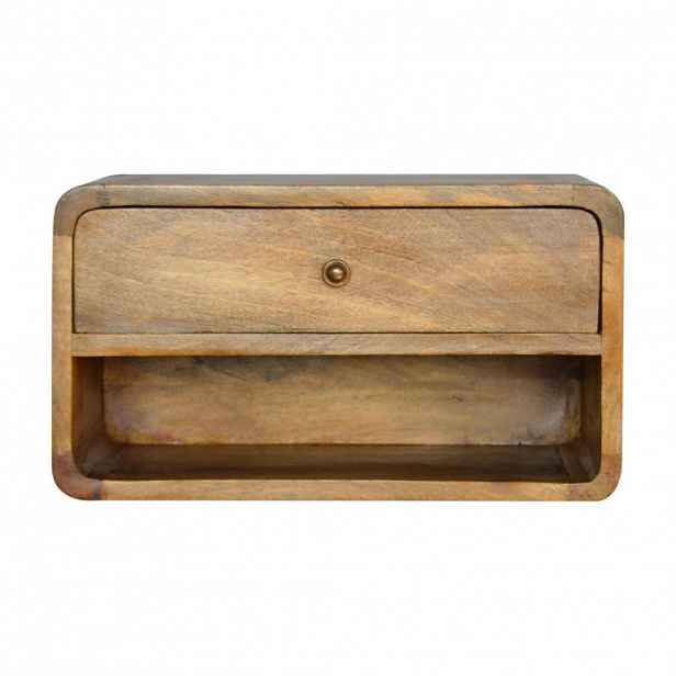 Artisan Furniture NOČNÍ STOLEK Extra Mini Curve s otevřeným slotem, 1 zásuvka, hnědý