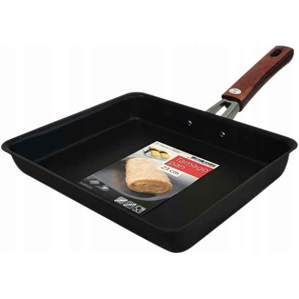 Japonská ocelová pánev na tamago, omeleta tamagoyaki velká 22x23 cm Indukce