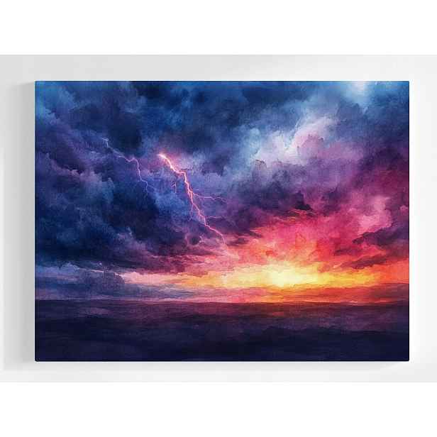 Plakát Počasí Nebe Mraky Blesk Bouře Blesk 100x75
