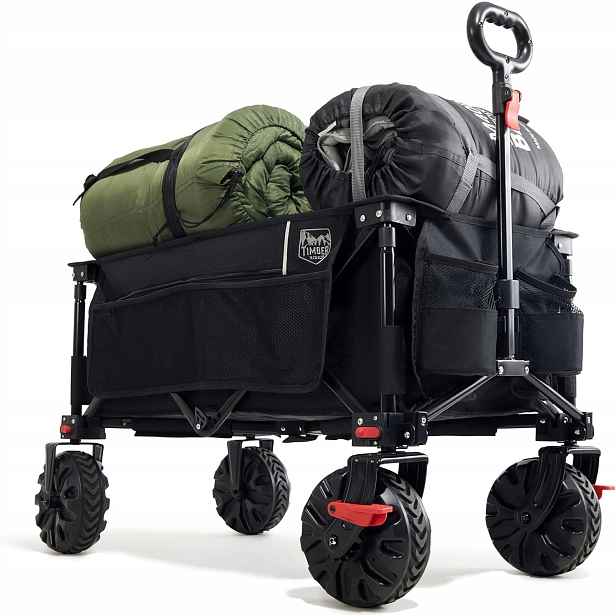 Plážový Turistický Vozík Na Nákupy 135L 100 Kg Odolný Ocelový Skládací