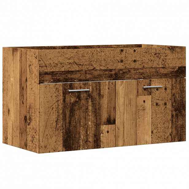vidaXL Koupelnová skříňka pod umyvadlo old wood 90x38,5x46 cm kompozit