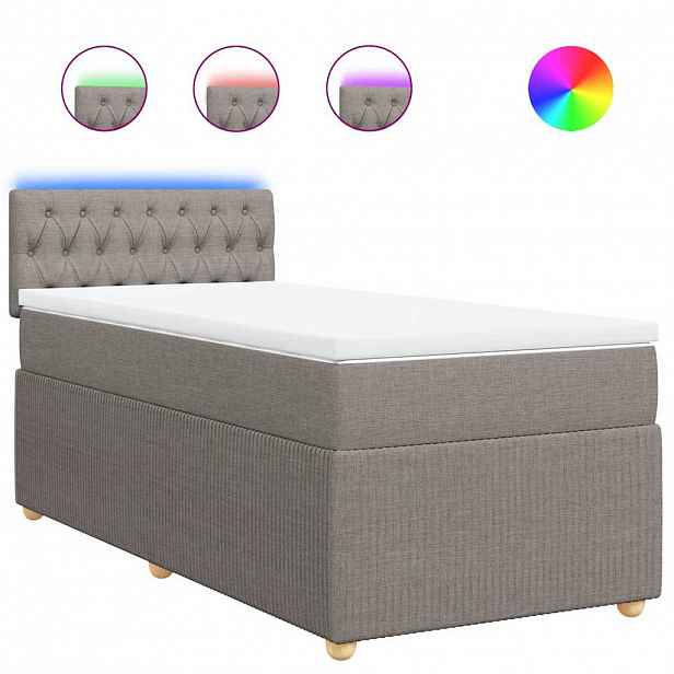 vidaXL Box spring postel s matrací taupe 90x190 cm textil