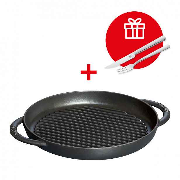 Staub Litinový gril, 26 cm, černá 1203023