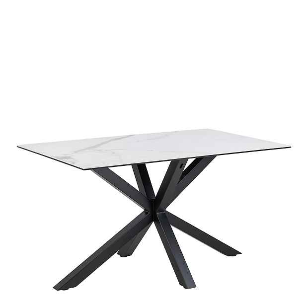 Actona Jídelní stůl Heaven 135 cm bílý mramor/černý