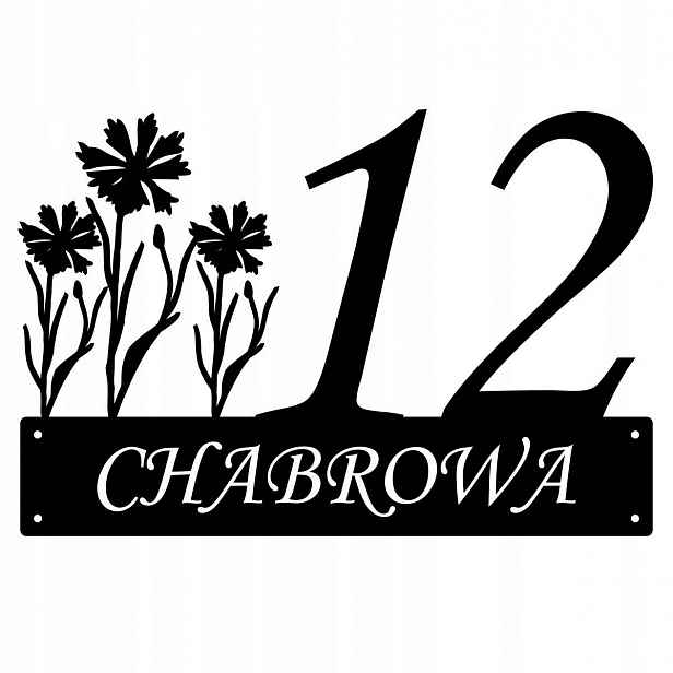 Číslo Na Dům 48cm Tabule Adresa Ocel 2MM ul. Chabrowa