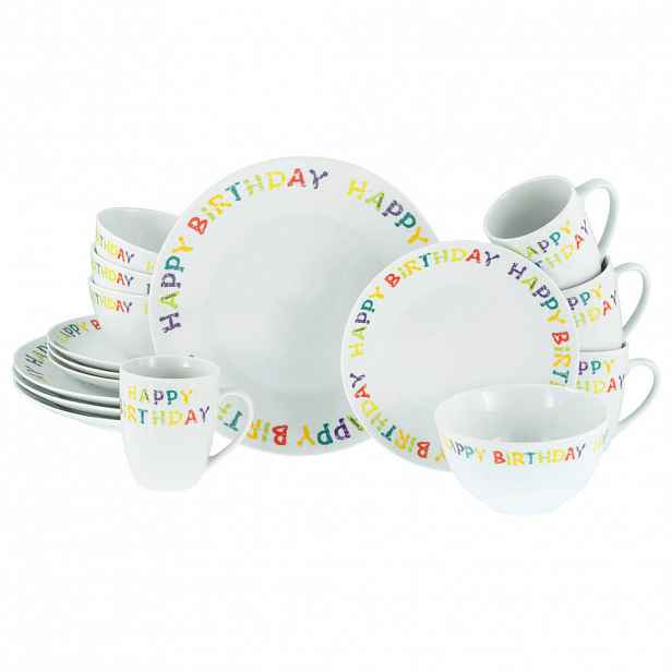 Creatable KOMBINOVANÁ SOUPRAVA Happy Birthday 16dílné
