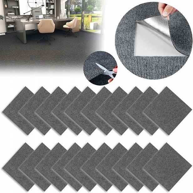 Podložka Plst Šedá 4MM Samolepicí Pod Nábytek Formatka 30X30CM 20 Ks