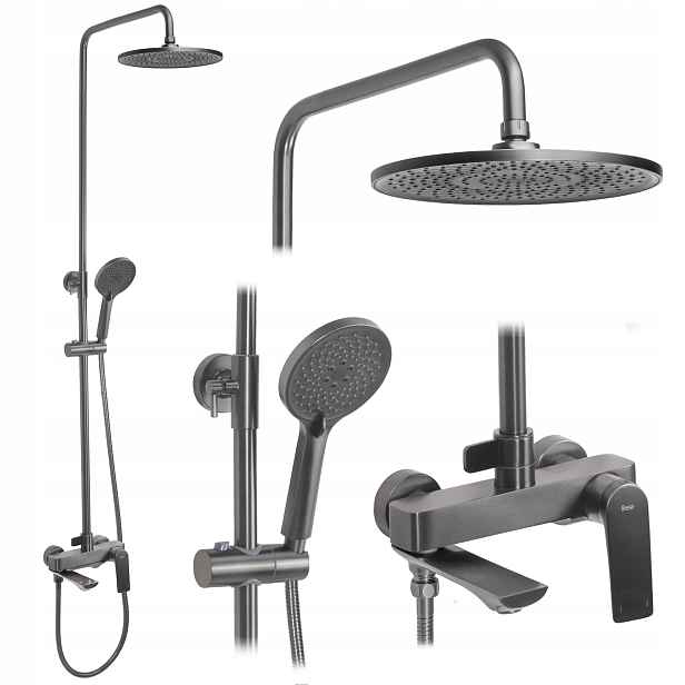 Sprchový Set Na Omítku Rea Avalon Titan Kartáčovaný