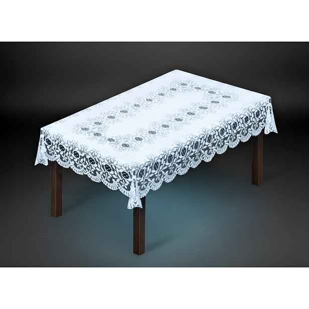 Žakárový ubrus BOHDANA více rozměrů bílá MyBestHome Rozměr: 160x120 cm