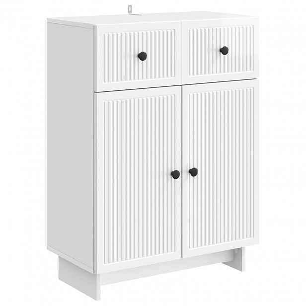 vidaXL Servírovací skříň Bílá s vysokým leskem 66 x 34,5 x 90 cm