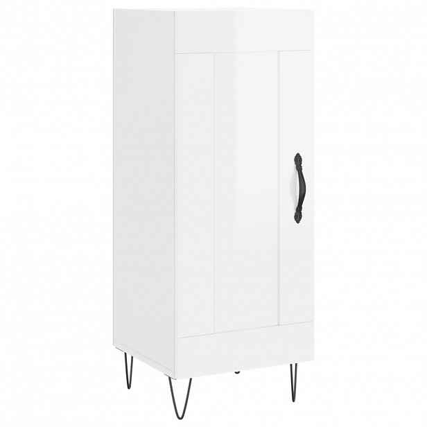 vidaXL Příborník bílý s vysokým leskem 34,5x34x90 cm kompozitní dřevo