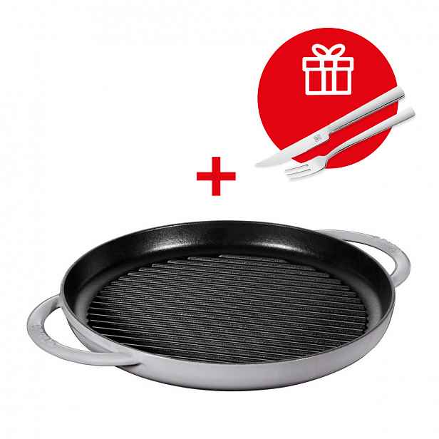Staub Litinový gril 26 cm, grafitově šedá 1203018