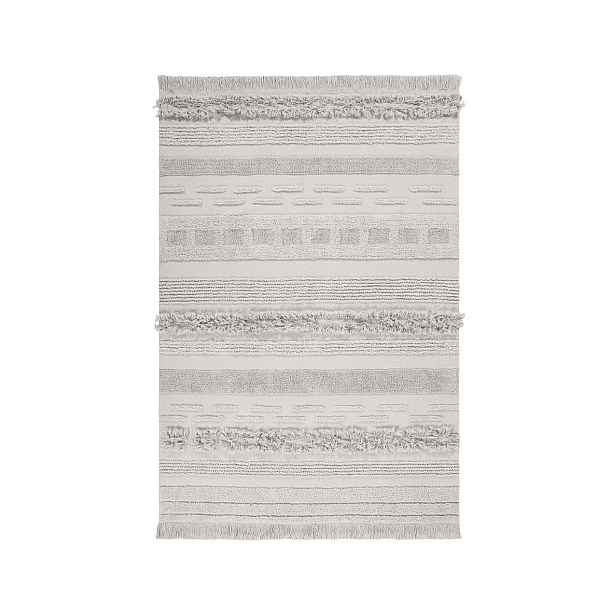 Světle šedo-krémový pratelný ručně tkaný bavlněný koberec 140x200 cm Air Natural – Lorena Canals