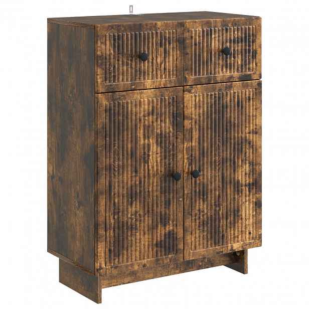vidaXL Servírovací skříň Kouřový dub 66 x 34,5 x 90 cm