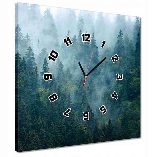 Hodiny 40x40 Les v mlze Cestování