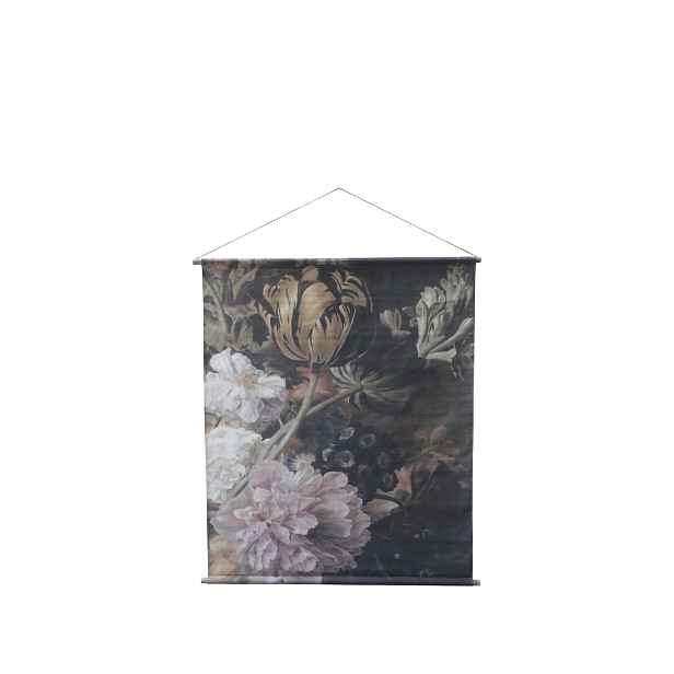 Nástěnná vintage mapa s květy Floral print V - 124*145cm Chic Antique