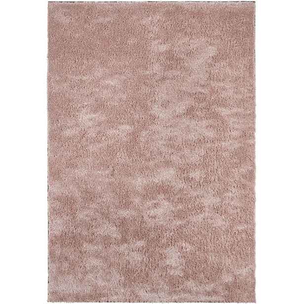 Růžový tlustý koberec typu shaggy do obývacího pokoje, měkký 120 x 170 cm
