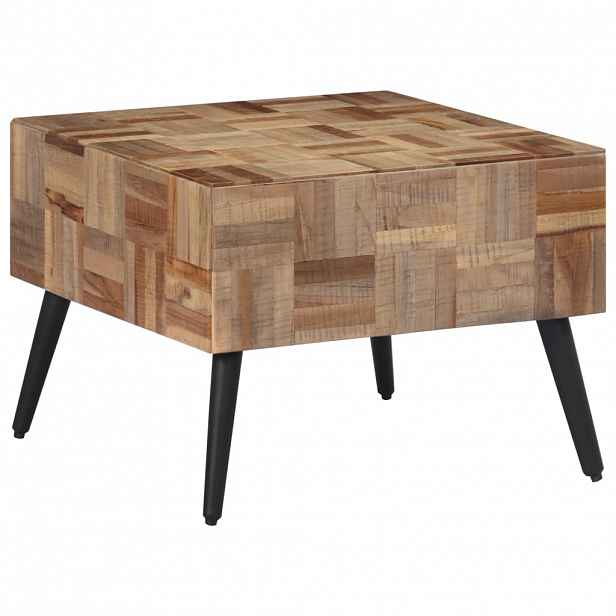 vidaXL Konferenční stolek šedý 55x55x40 cm masivní recyklovaný teak