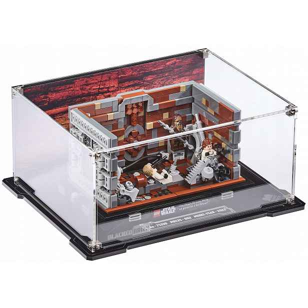 Vitrína s pozadím Blacked Brick pro Lego Star Wars 75339 Diorama