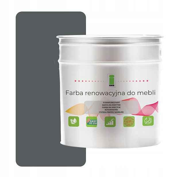 Barva na kuchyňský nábytek Ral 7012 šedý lesk 1L na přední stranu, dřevo 2v1