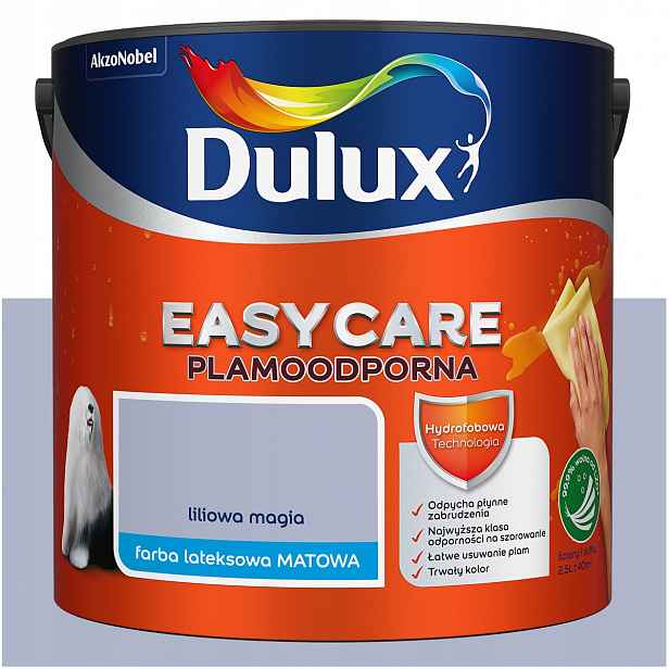 Barva na stěny stropů odolná vůči skvrnám Dulux Easycare Lila Magia 5L