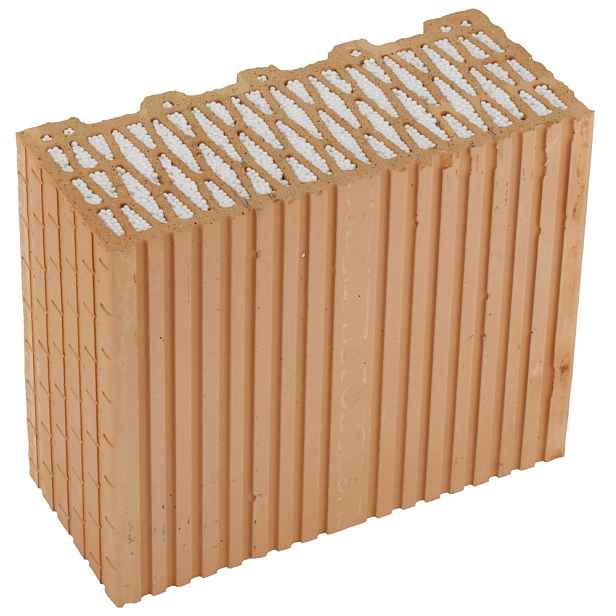 Cihla broušená HELUZ FAMILY 30-1/2 2in1 poloviční, s tepelnou izolací 125×300×249 mm