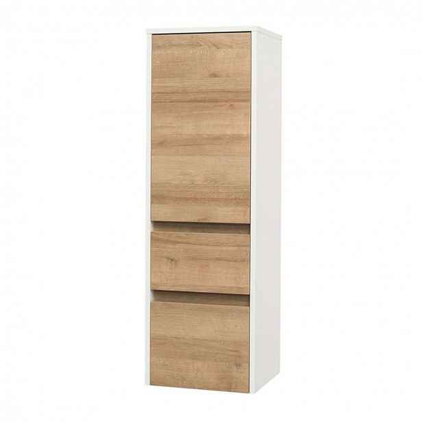 Mereo Opto - Skříňka 40x125x36 cm, 2 zásuvky, 1 dvířka, levá, bílá/dub CN934L