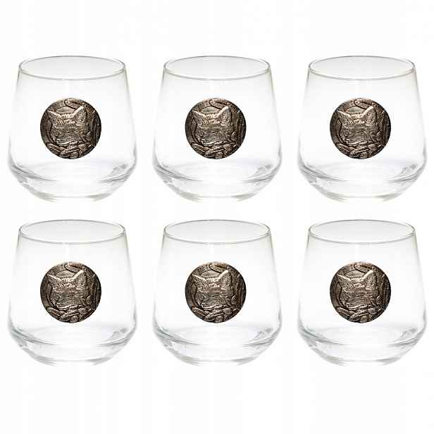 Sklenice na whisky Golden Fox Luna Fox Silver s emblémem 6 Ks