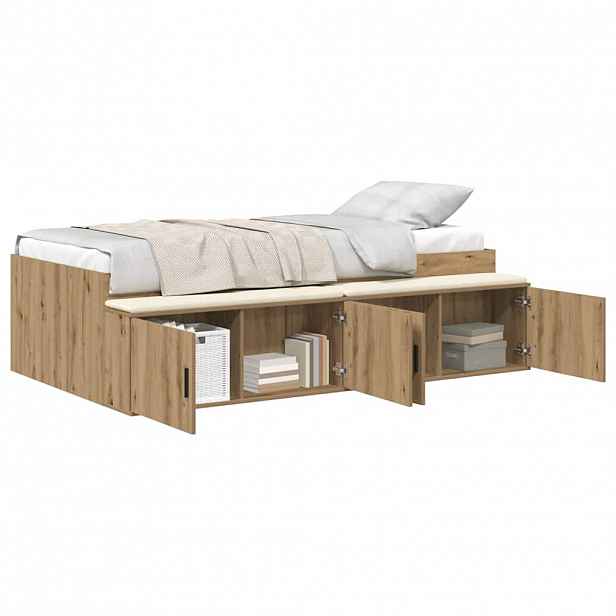 vidaXL Rám postele Artisanový dub 90 x 200 cm Kompozitní dřevo