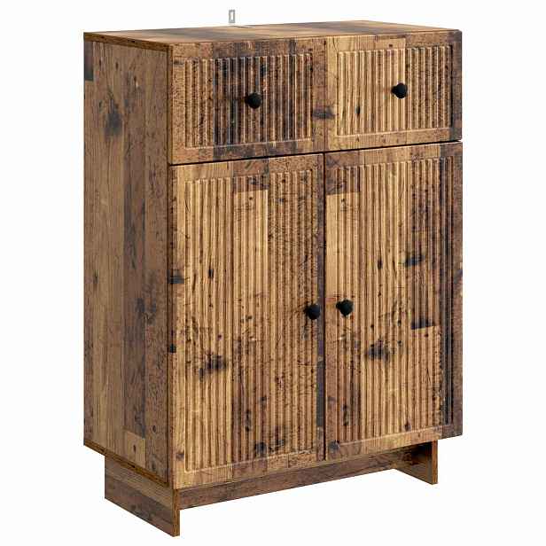 vidaXL Servírovací skříň Staré dřevo 66 x 34,5 x 90 cm
