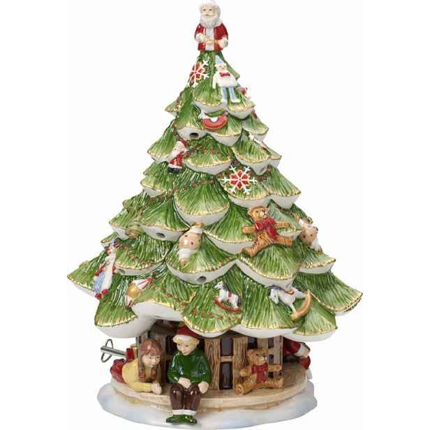 Villeroy & Boch Christmas Toys Memory hrací skříňka / svícen, vánoční stromek s dětmi, 30 cm