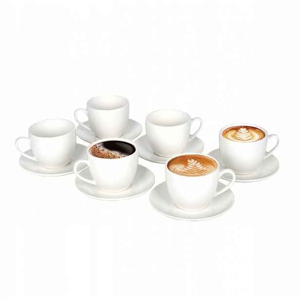 6 x Šálek S Podšálkem Sada Šálků Na Kávu 250 ml Porcelán Livello