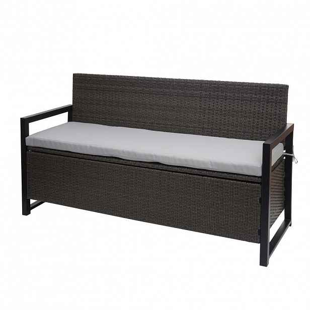 MCW POLY-RATTAN TŘÍMÍSTNÁ LAVIČKA Šedá, světle šedá