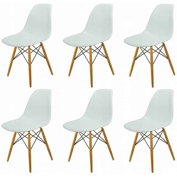 Sada 6 židlí Design Dsw France Bílá