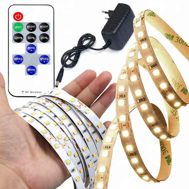Set Led pásek 4000K Neutrální 5 m 2620 lm Napájecí Zdroj+ Dálkový Ovladač+ Ovladač